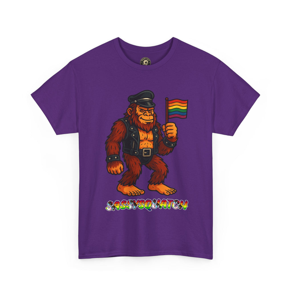 Sassysquatch Graphic Tee – Funny Bigfoot Pride Shirt – LGBTQ Leather Bear T-Shirt – Gildan 5000 Unisex Cotton Tee