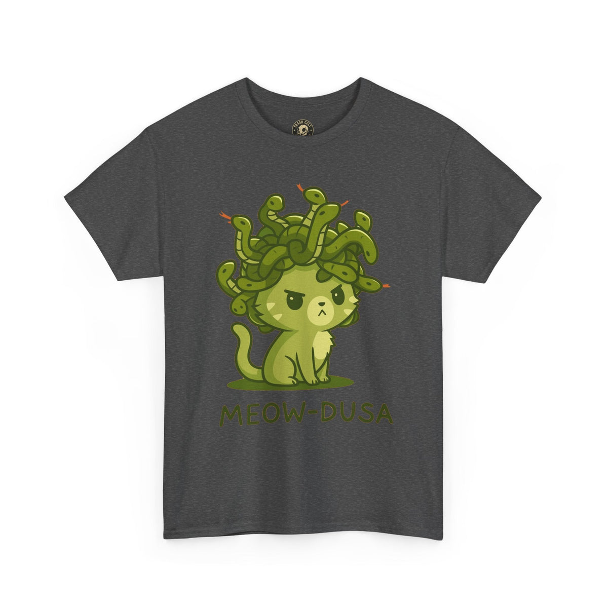 Meow-dusa Funny Cat Medusa T-Shirt – Gildan 5000 Heavy Cotton Tee