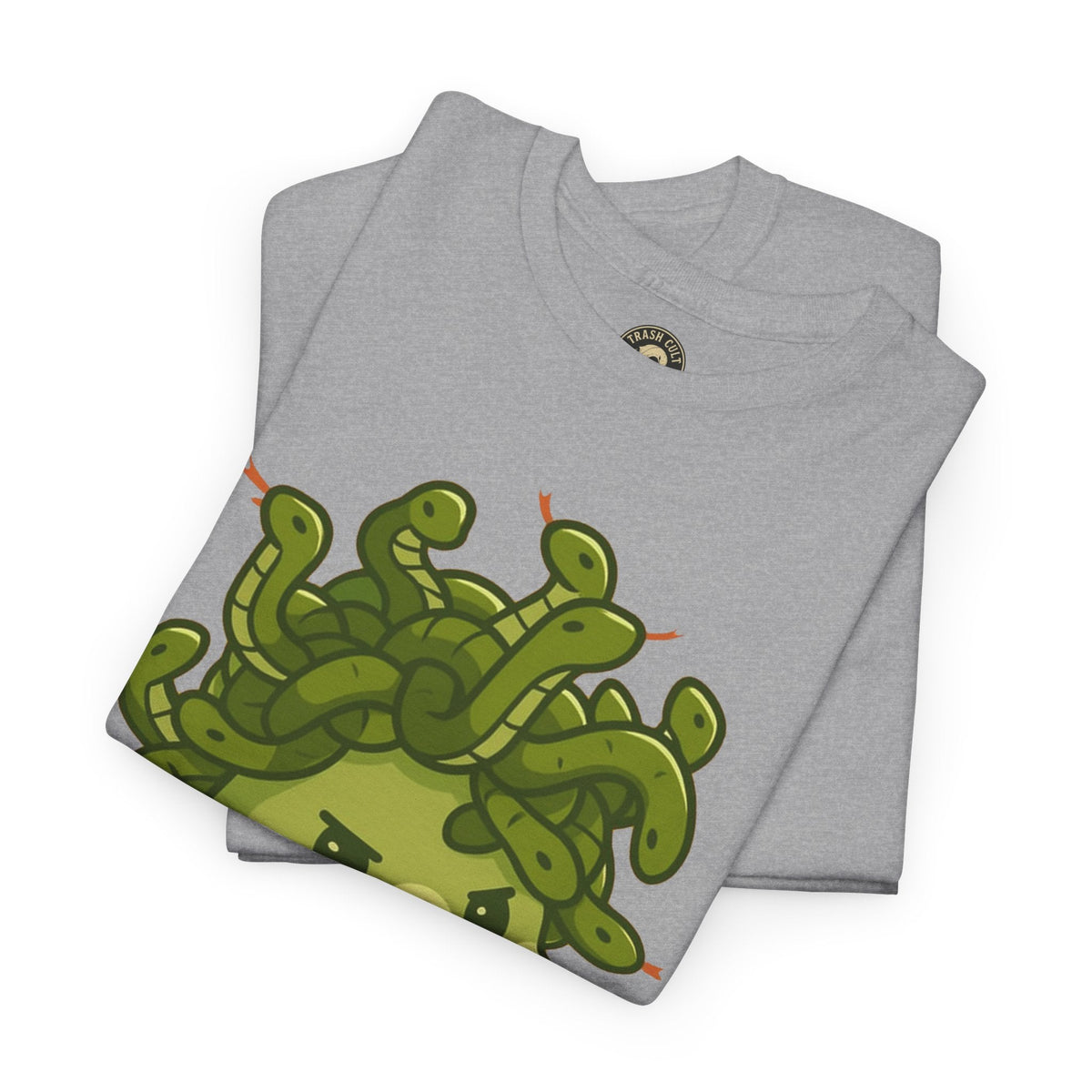 Meow-dusa Funny Cat Medusa T-Shirt – Gildan 5000 Heavy Cotton Tee