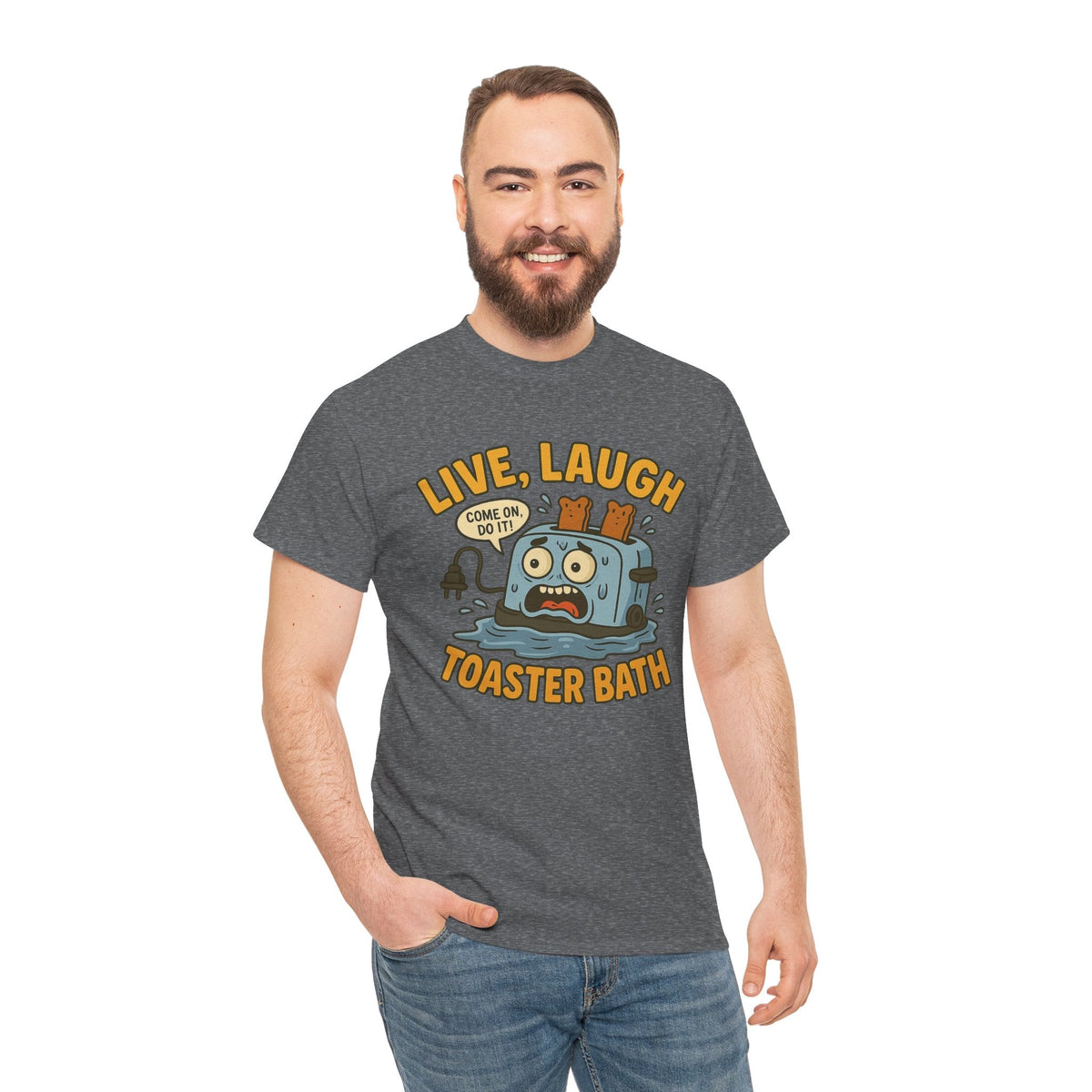 Funny Toaster Bath Tee, Humorous Unisex Shirt, Gift for Friends, Lightweight Cotton Tee, Birthday Party Outfit