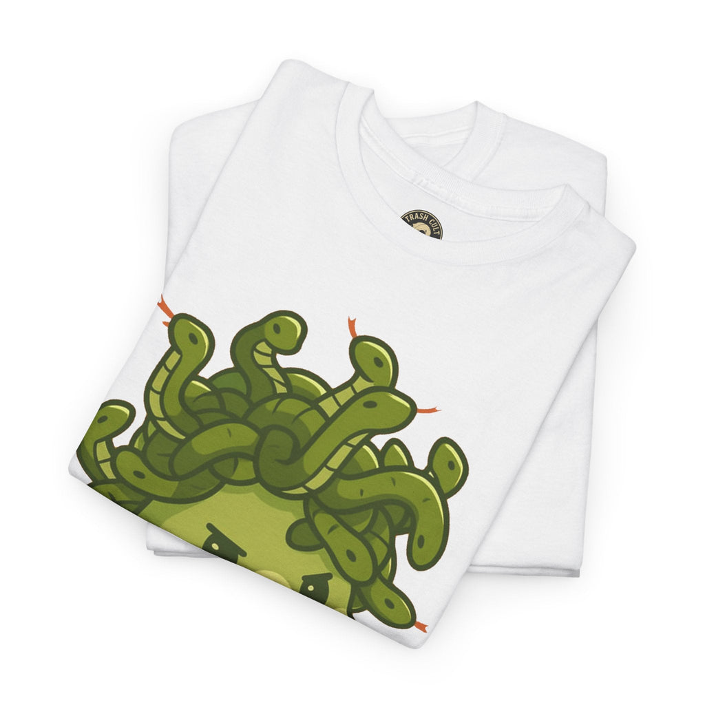 Meow-dusa Funny Cat Medusa T-Shirt – Gildan 5000 Heavy Cotton Tee