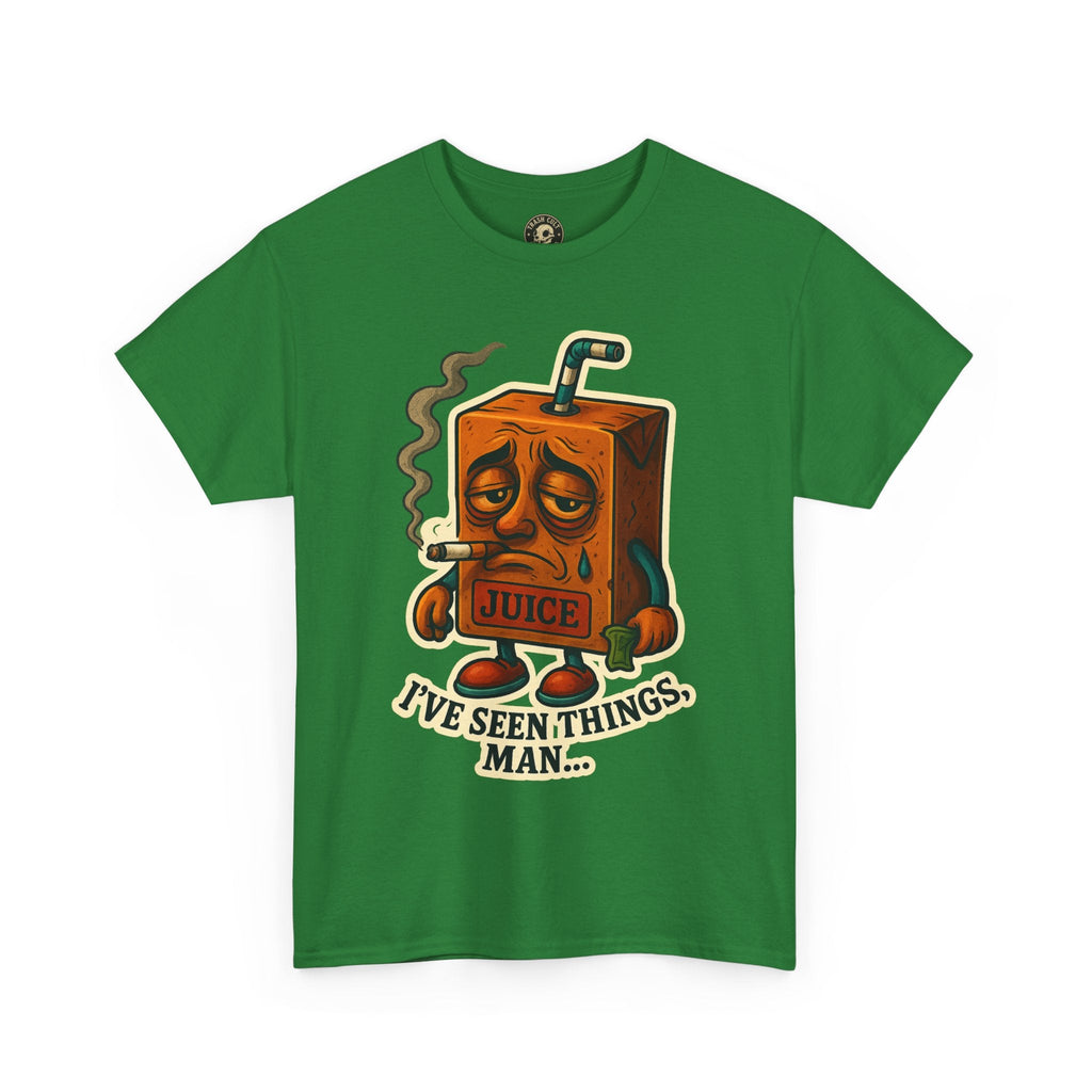 Juice Box Graphic Tee - I've Seen Things Man, Funny T-Shirt, Gift for Friends, Unisex Cotton Tee, Humor Merchandise