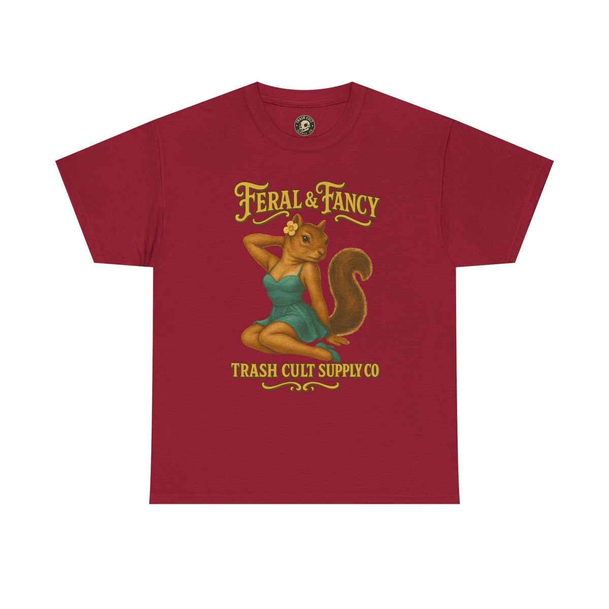 Feral & Fancy Pin-Up Squirrel Shirt – Vintage 1950s Style | Trash Cult Supply Co | Gildan 5000