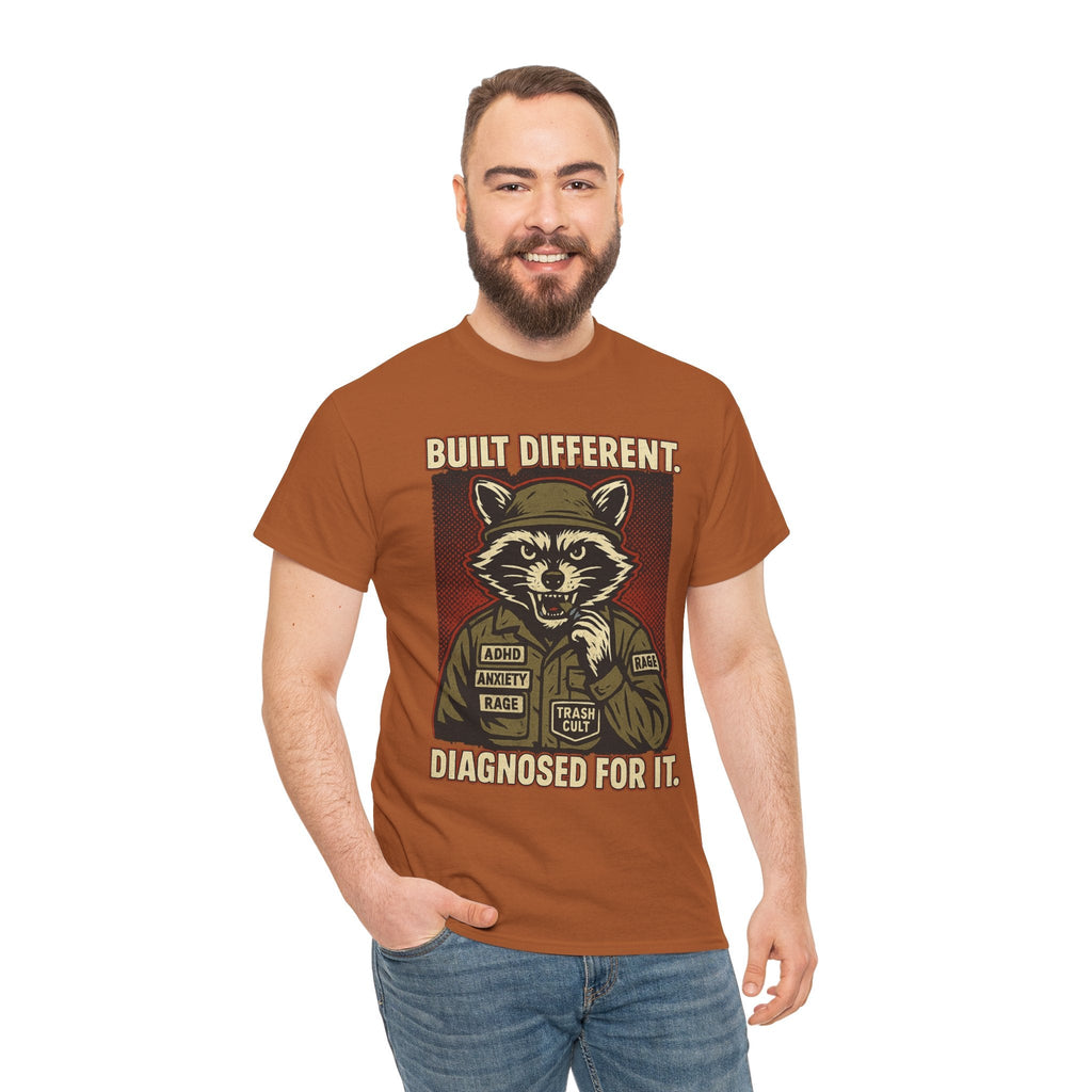 Built Different Diagnosed For It Military Raccoon Shirt – Gildan 5000