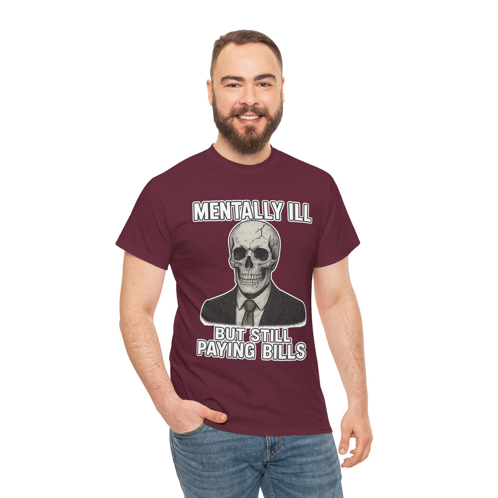 Mental Health Awareness Tee, Unisex Skull Shirt, Funny Graphic Tee, Quirky Casual Wear, Gifts for Friends, Halloween Apparel