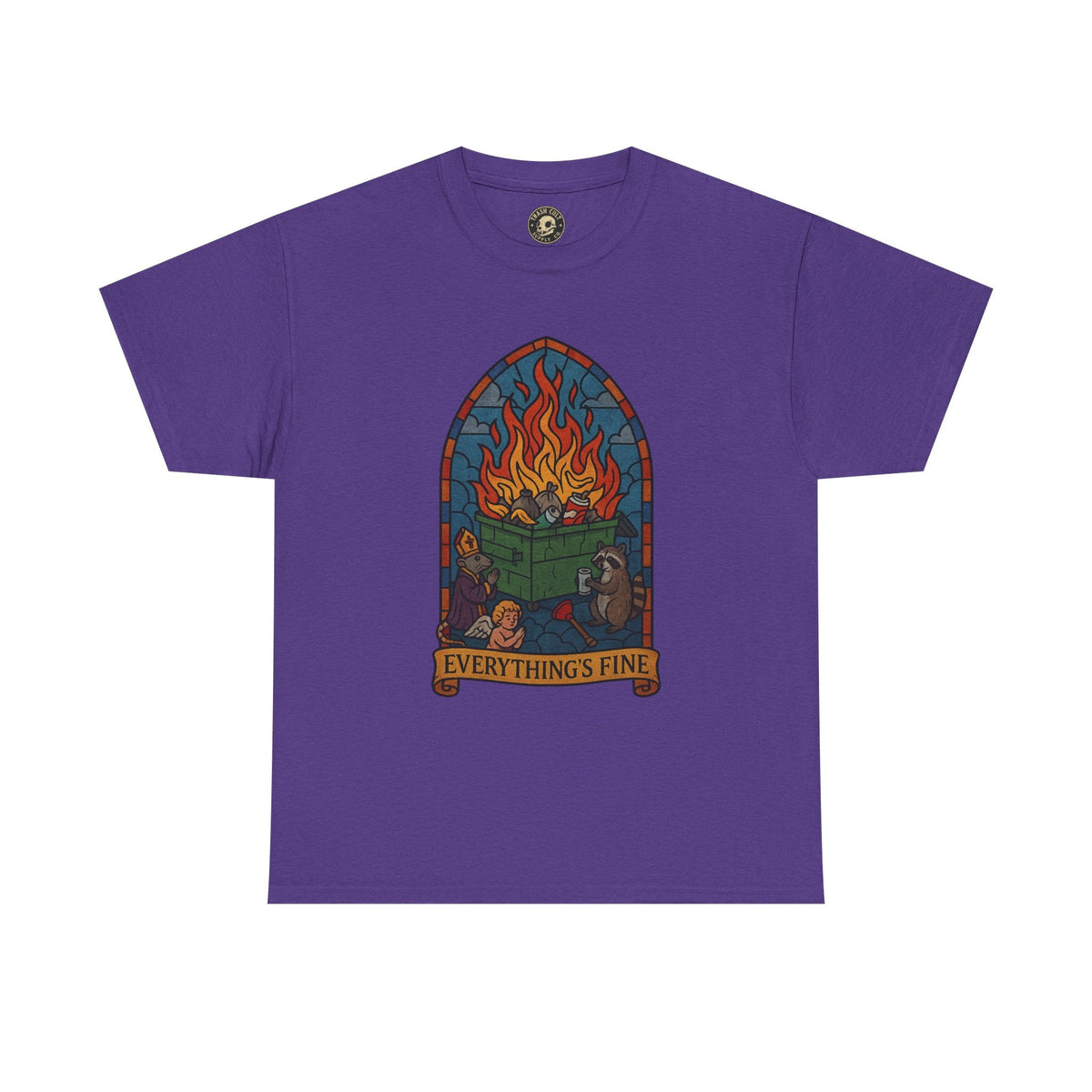 "Everything's Fine" Unisex Heavy Cotton Tee - Casual Wear, Gift for Friends, Home Decor, Everyday Style, Relaxed Fit