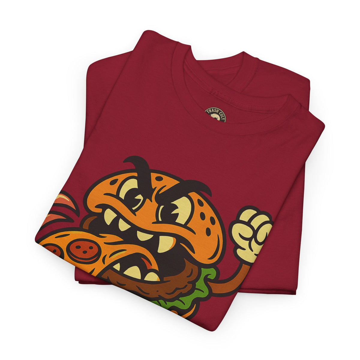 Angry Burger Pizza Spitter Tee – Trash Cult Supply Co | Gildan 5000 Shirt