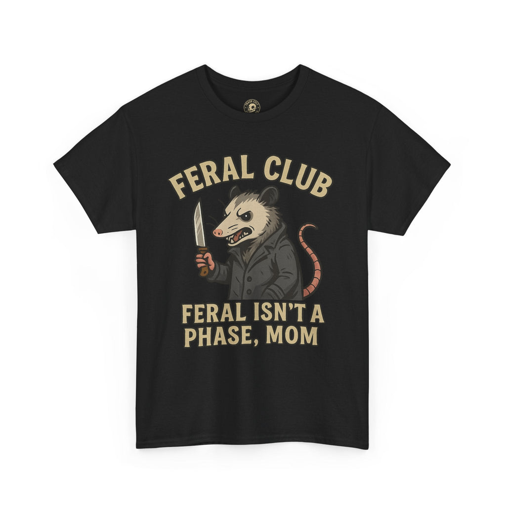 Feral Club Tee - Unisex Heavy Cotton Shirt, Funny Graphic T-Shirt, Gift for Mom, Casual Wear, Easygoing Lifestyle