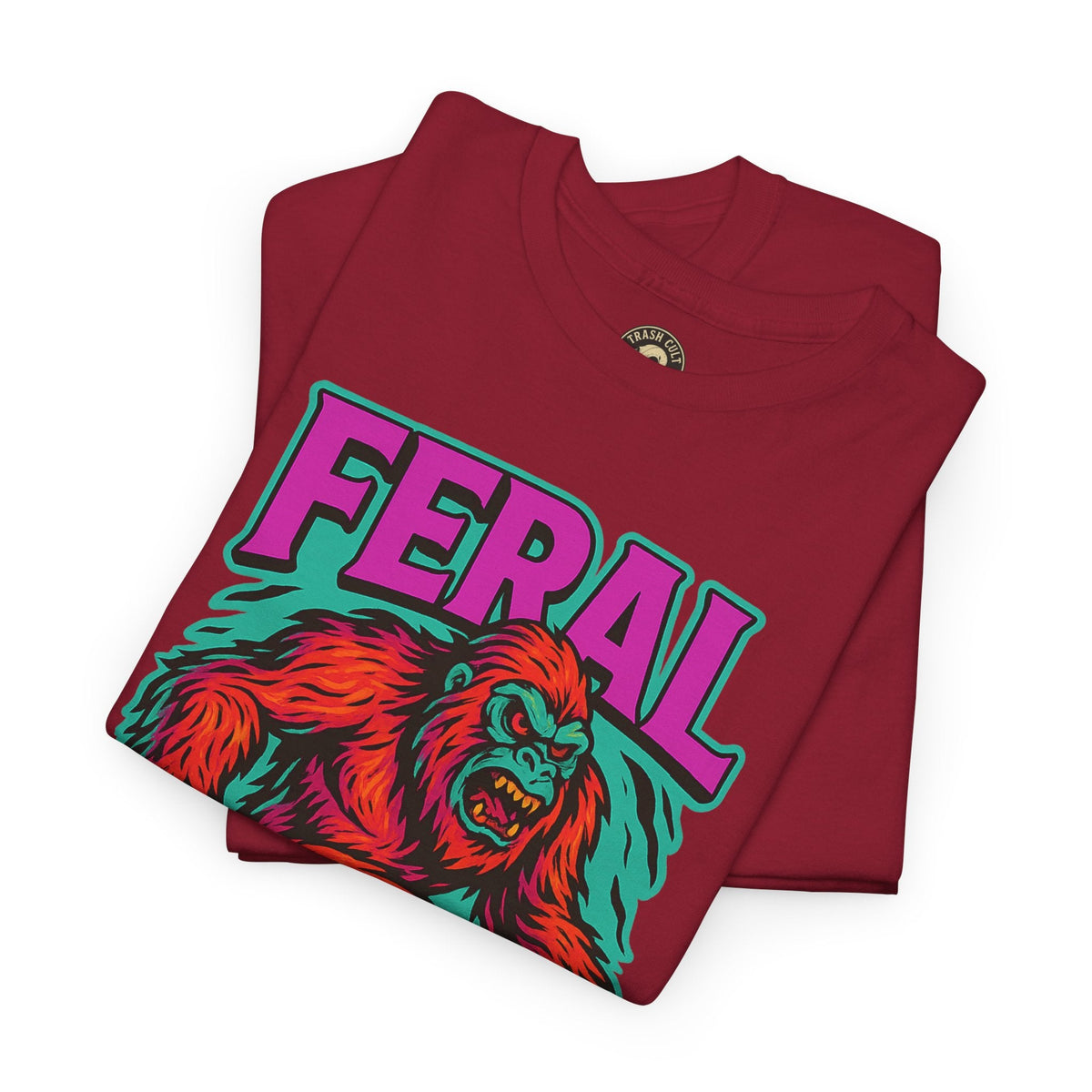 FERAL Bigfoot Shirt – Trashcore Bold Colors | Trash Cult Supply Co | Gildan 5000 Tee