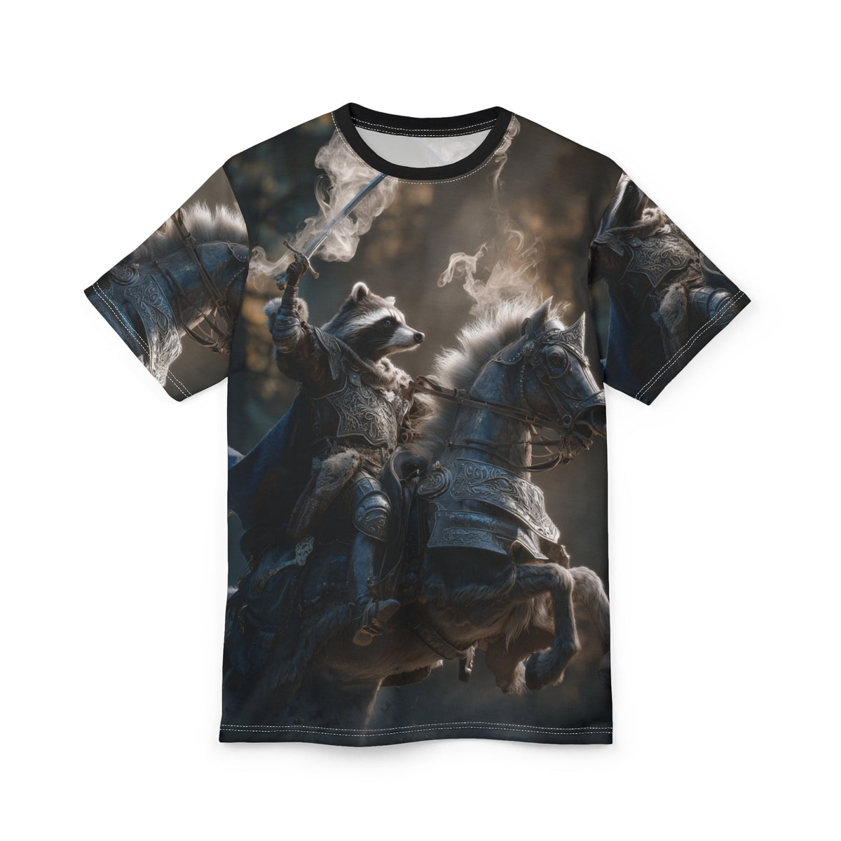 Fantasy Warrior Tee, Unisex Graphic T-Shirt, Animal Knight Apparel, Unique Costume Shirt, Gift for Gamers, Medieval Style Top