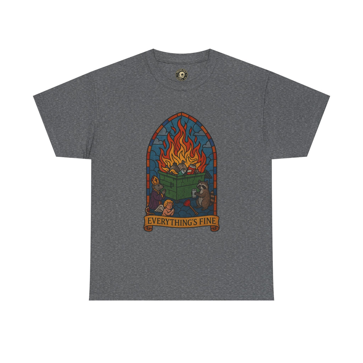 "Everything's Fine" Unisex Heavy Cotton Tee - Casual Wear, Gift for Friends, Home Decor, Everyday Style, Relaxed Fit