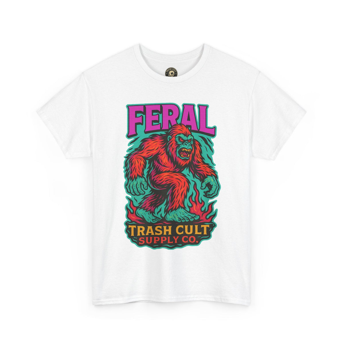 FERAL Bigfoot Shirt – Trashcore Bold Colors | Trash Cult Supply Co | Gildan 5000 Tee