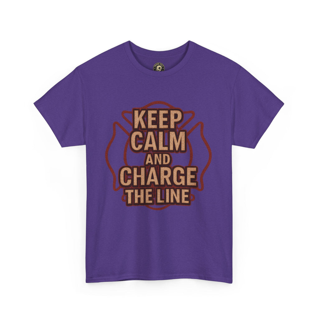 Keep Calm and Charge the Line Firefighter Shirt – Gildan 5000 Tee