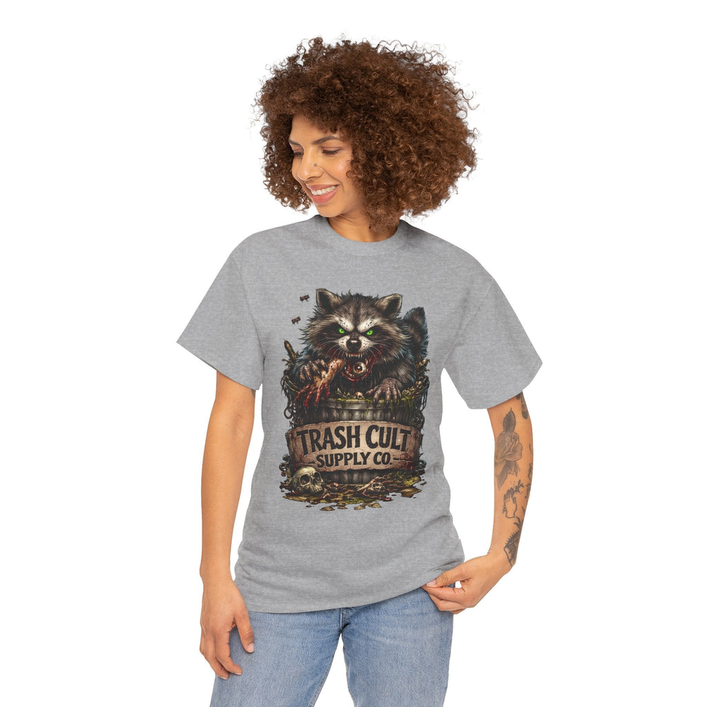 Raccoon 'Trash Cult Supply Co.' Graphic Tee — Vintage Grunge Animal Streetwear