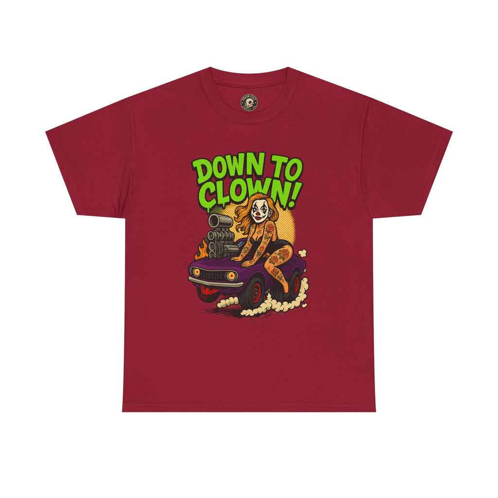 Unisex Graphic Tee | Down to Clown T-Shirt, Fun Statement Shirt, Casual Wear, Gift for Friends, Festivals, Halloween