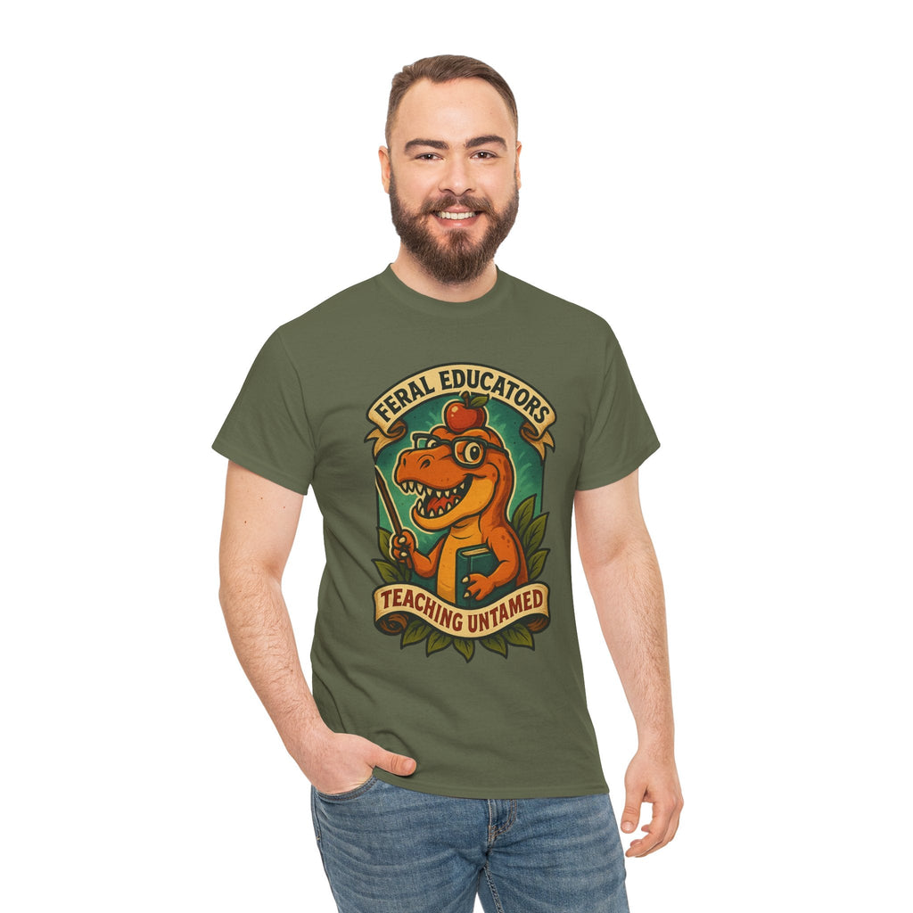 Feral Educators Tee, Fun Teacher Shirt, Unisex Cotton Tee, Gift for Educators, Classroom Apparel, Teacher Appreciation Day