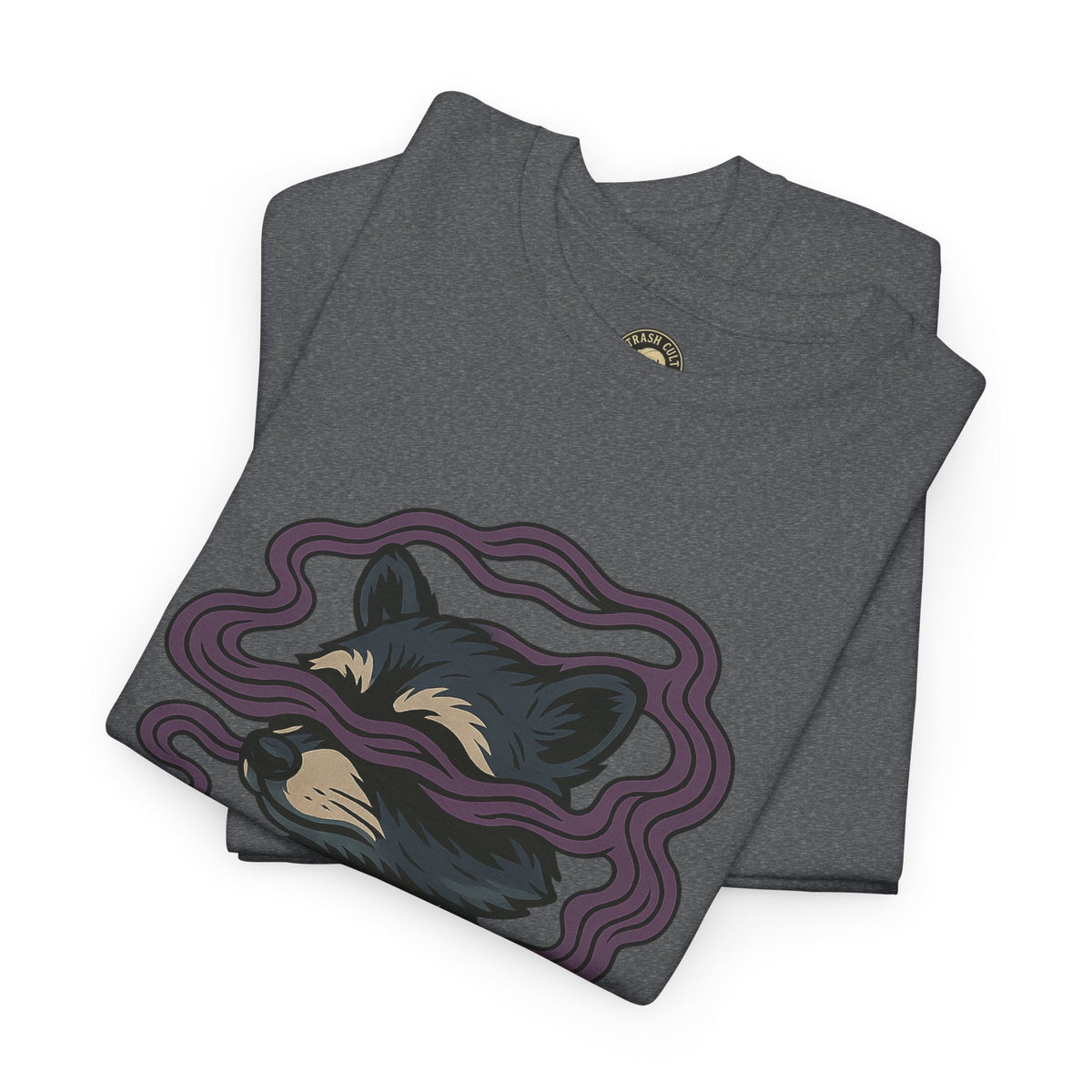 Suited Raccoon Smoke Design – Trash Cult Supply Co | Bold Graffiti Tattoo Tee