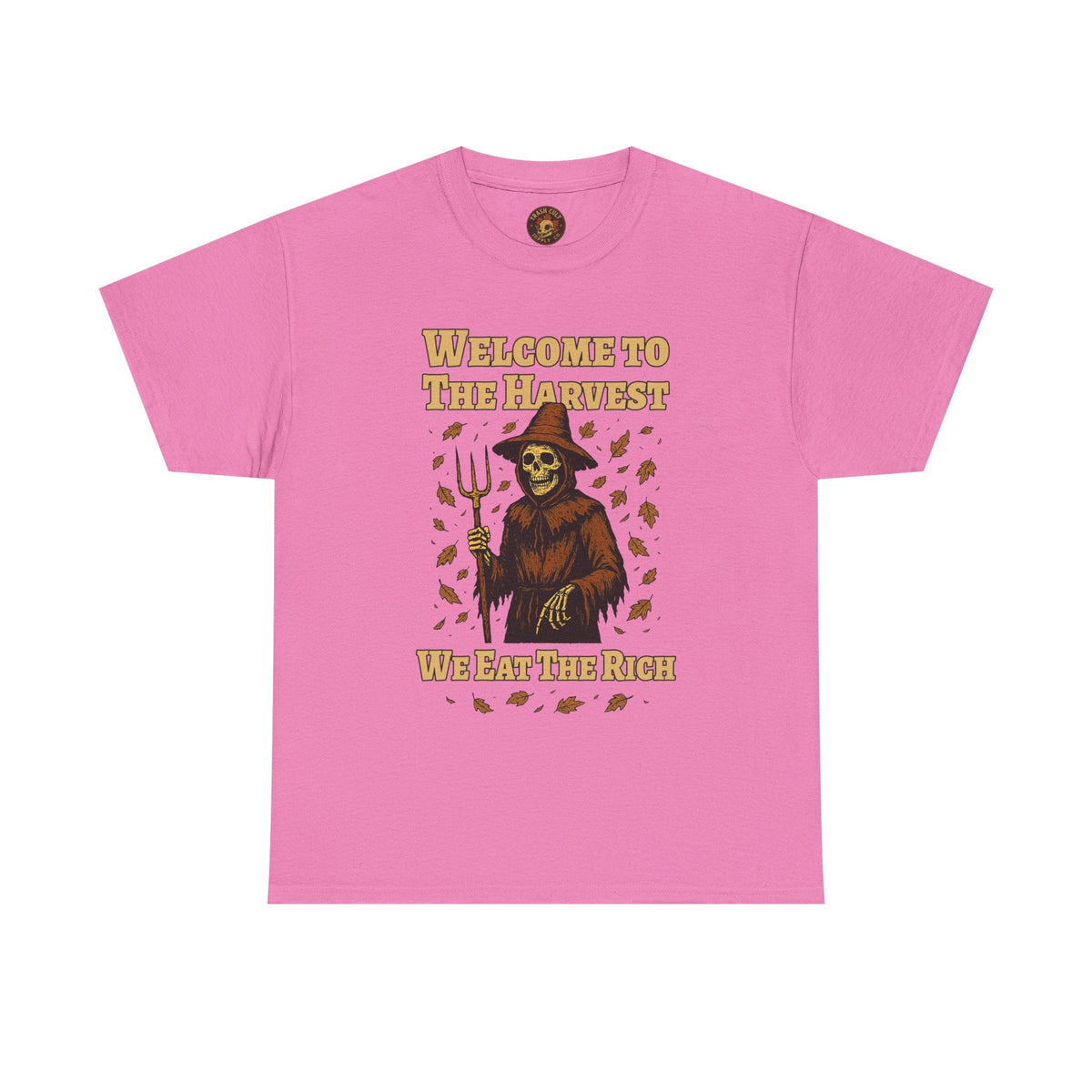 Eat the Rich Shirt – Welcome to the Harvest Skeleton Scarecrow Tee – Fall of Humanity Collection – Trash Cult Supply Co.