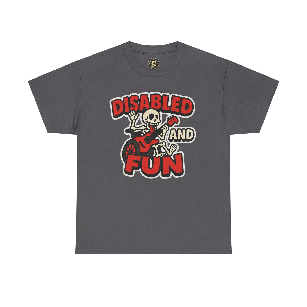 Disabled and Fun Unisex Heavy Cotton Tee, Casual Shirt, Gift for Friends, Music Lovers Gift, Fun T-Shirt, Halloween Wear, Everyday Comfort