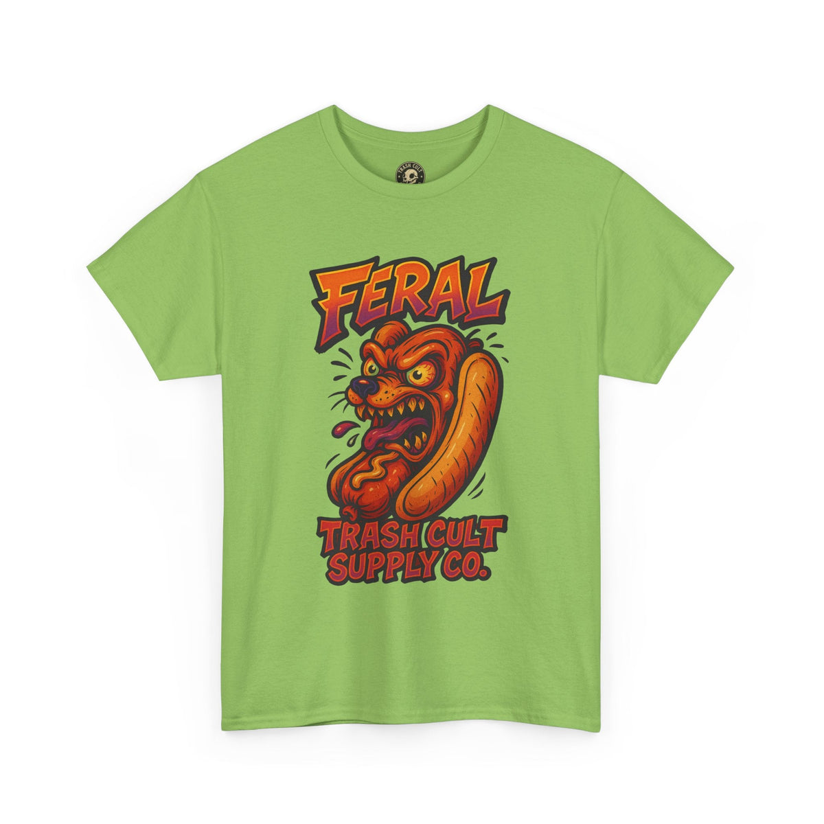 Feral Hot Dog Shirt – Bold Trashcore Art Tee | Trash Cult Supply Co | Gildan 5000 Unisex Fit