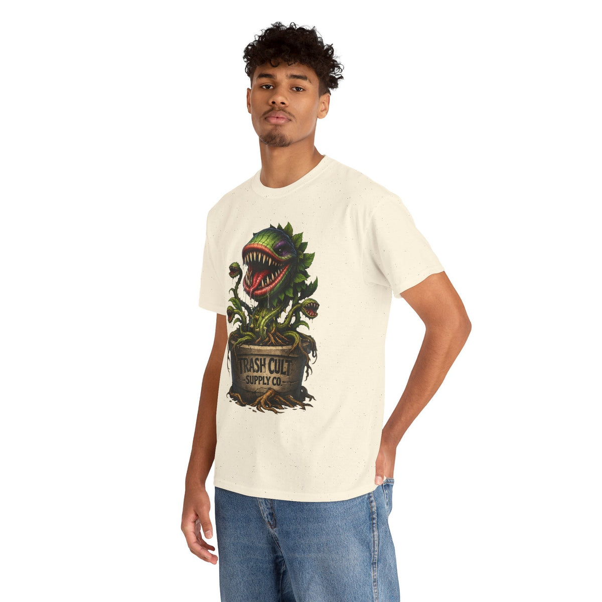 Carnivorous Plant Graphic Tee — "Trash Cult Supply Co." Potted Monster Shirt