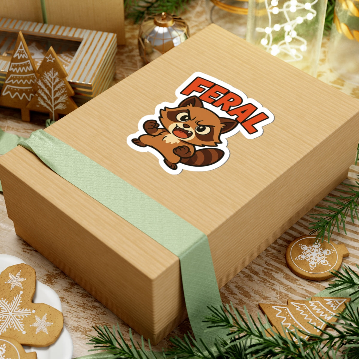 Feral Anime Raccoon Sticker – Bold, Cute, and Unhinged