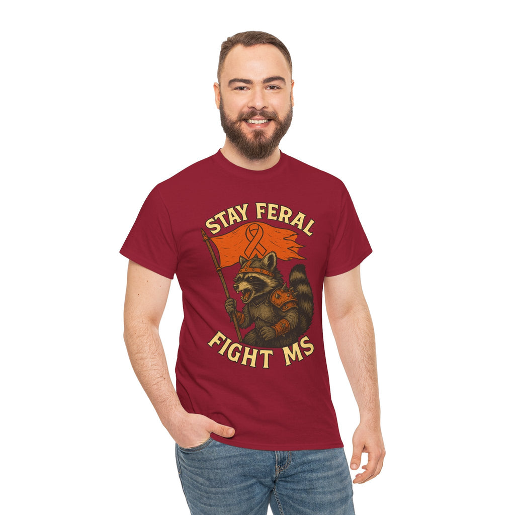 Stay Feral Fight MS Raccoon warrior shirt