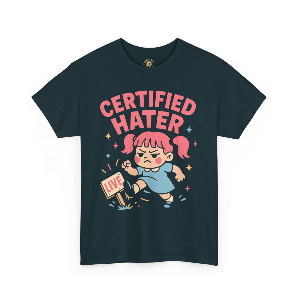 Certified Hater Unisex Heavy Cotton Tee, Funny Graphic T-Shirt, Casual Wear, Gift for Friends, Birthday Gift, Unique Humor Tee
