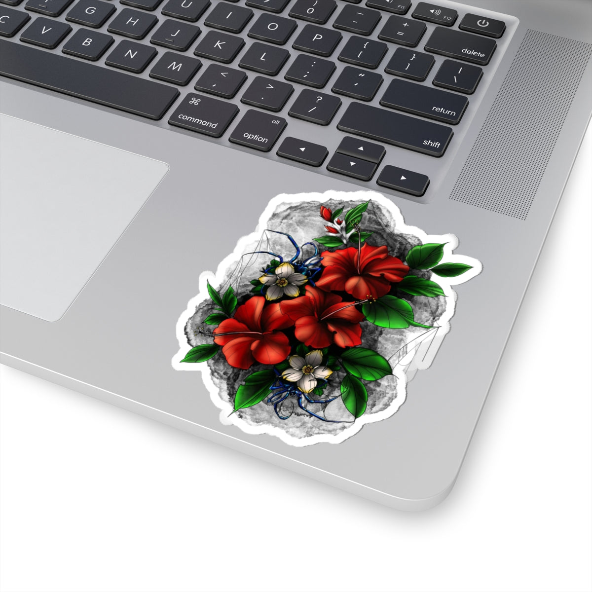 Crimson Hibiscus Stone Sticker – Lara Davenport x Trash Cult