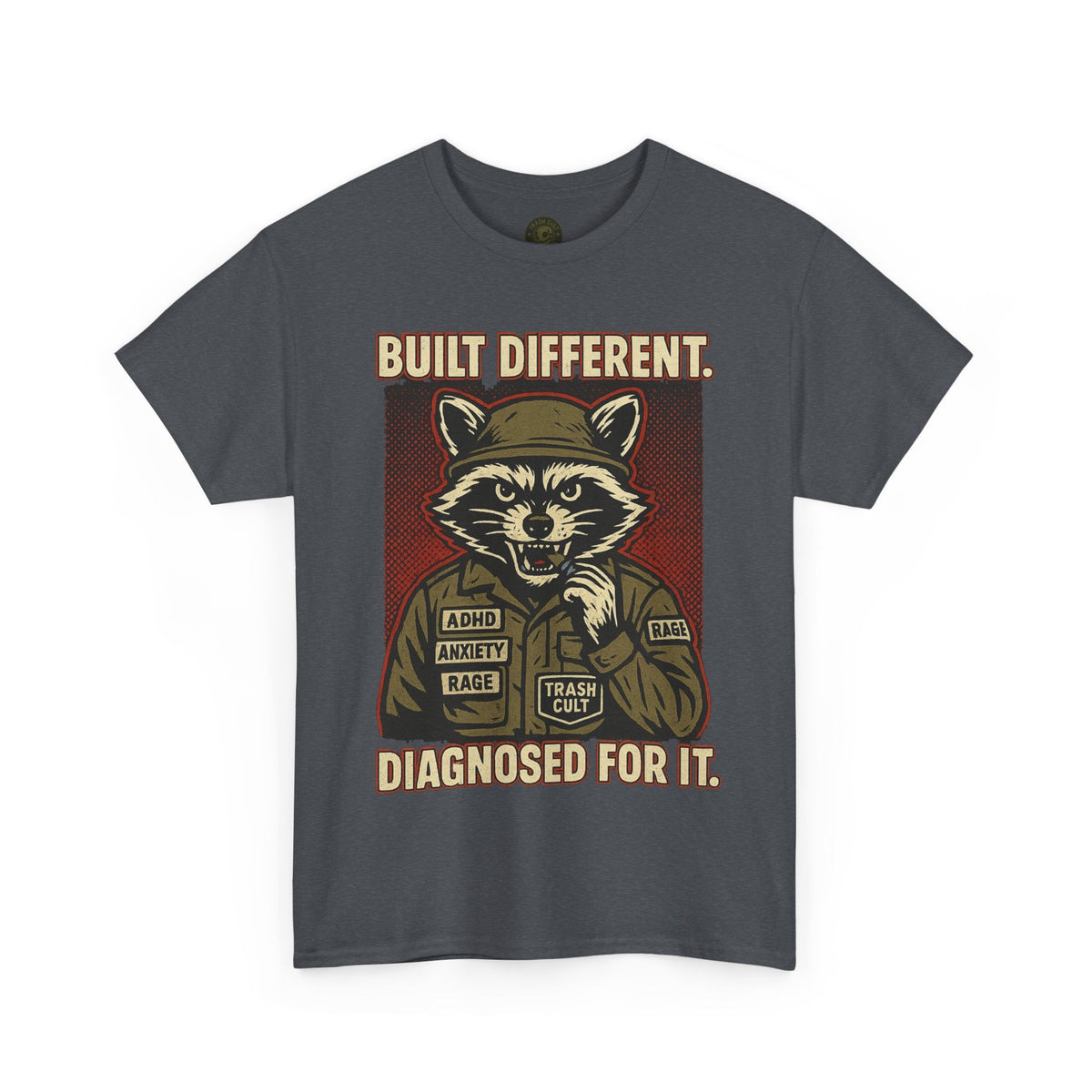 Built Different Diagnosed For It Military Raccoon Shirt – Gildan 5000