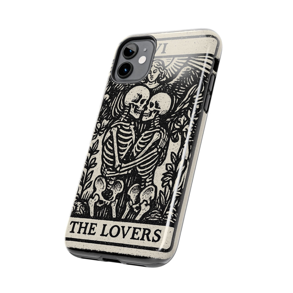 Tough Phone Case with Skeleton Lovers Design, Gothic Phone Cover, Unique Couples Gift, Halloween Accessory, Edgy Tech Design