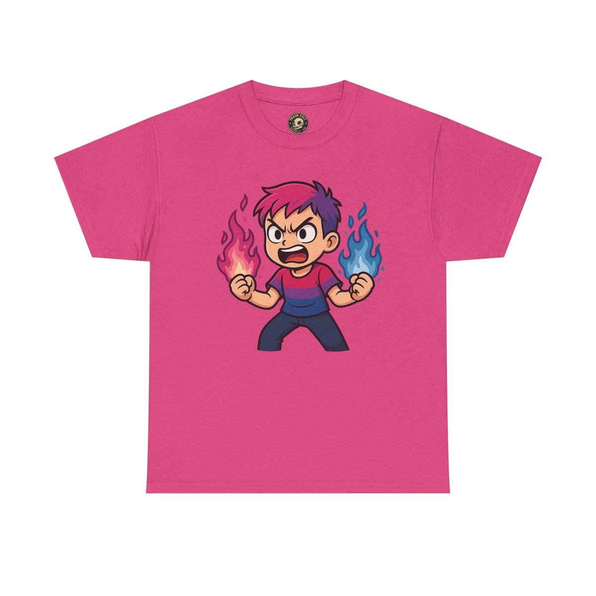 Bi-Furious Cartoon Pride Tee – Unisex Heavy Cotton Shirt for Gamers, Comic Fans & LGBTQ+ Allies