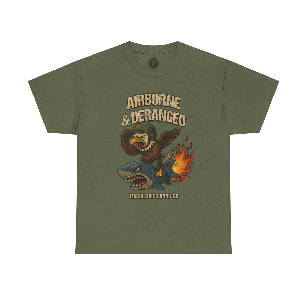 Airborne & Deranged T-Shirt – Trash Cult Supply Co. | Gildan 5000 Heavy Cotton Tee
