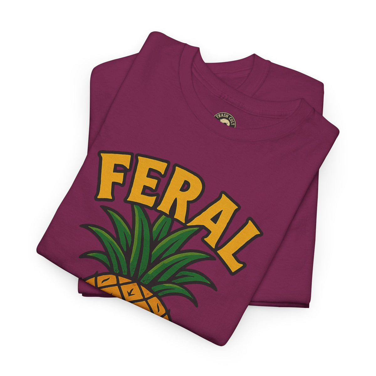 Feral Evil Pineapple Shirt – Aggressive Fruit Trashcore Tee – Gildan 5000 Unisex