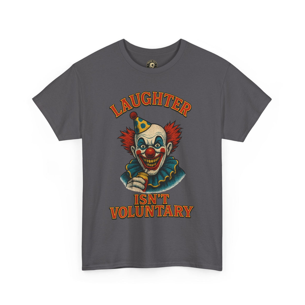 Laughter Isn’t Voluntary Creepy Clown Shirt – Circus Horror Tee – Gildan 5000