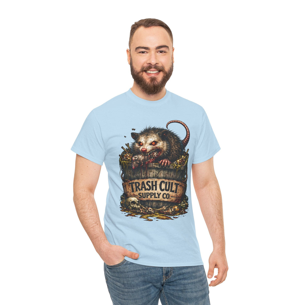 Opossum Trash Cult Tee — Vintage Grunge Wildlife Graphic T-Shirt