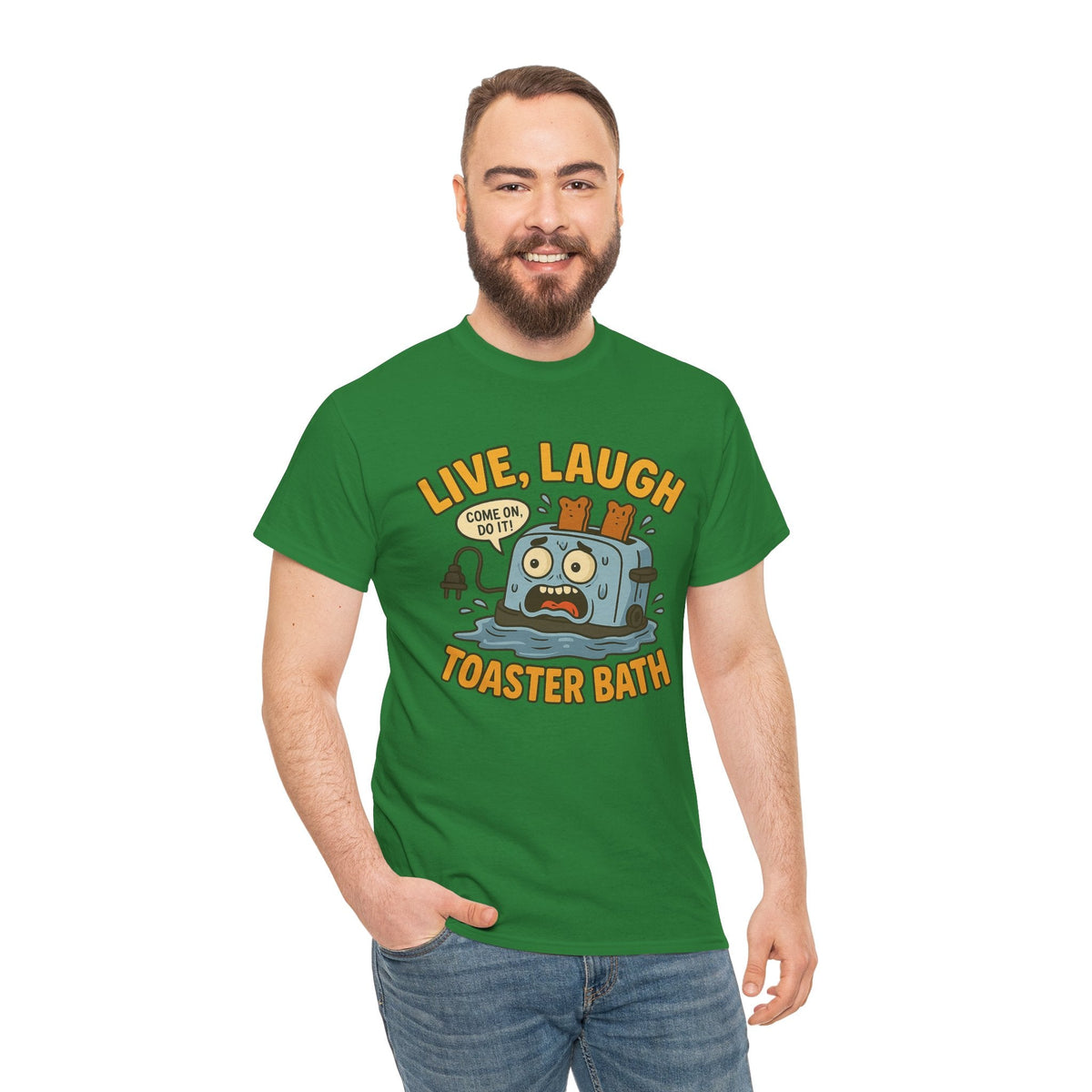 Funny Toaster Bath Tee, Humorous Unisex Shirt, Gift for Friends, Lightweight Cotton Tee, Birthday Party Outfit