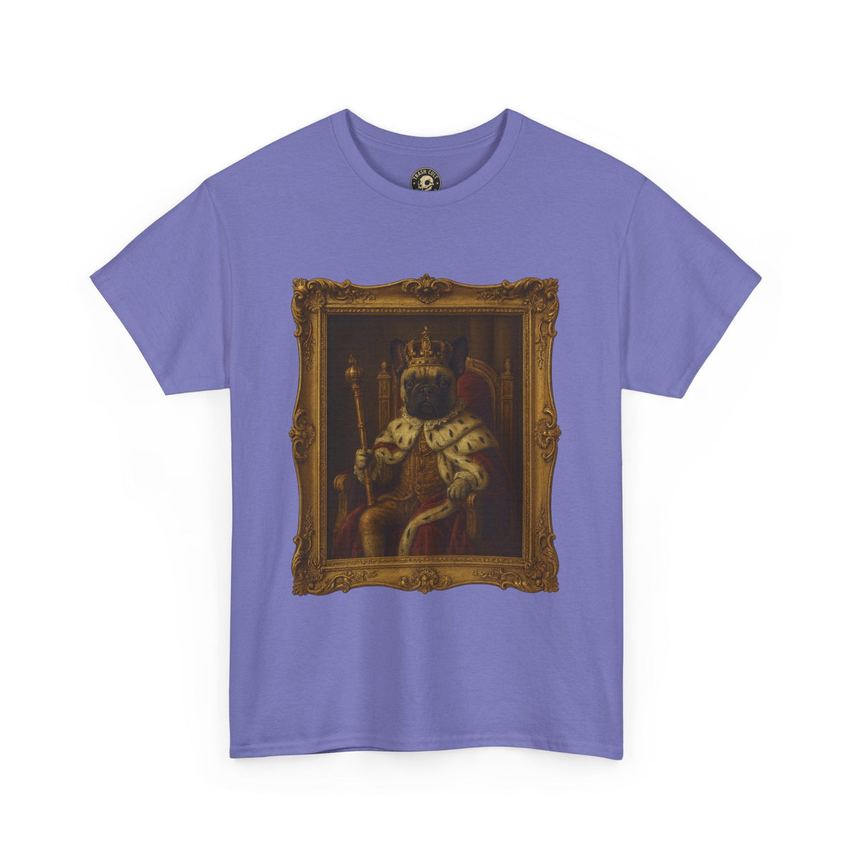 French Bulldog King Baroque Portrait Shirt – Funny Royal Dog Tee – Gildan 5000 Unisex Heavy Cotton