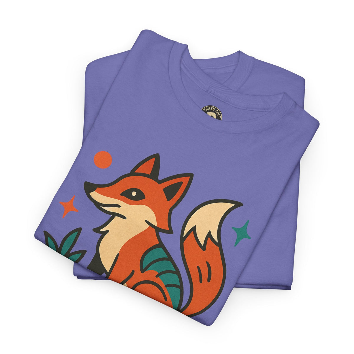 Trash Cult Fox Unisex Heavy Cotton Tee - Eco-Friendly Fashion Statement, Perfect for Nature Lovers, Casual Wear, Gifts, and Festivals
