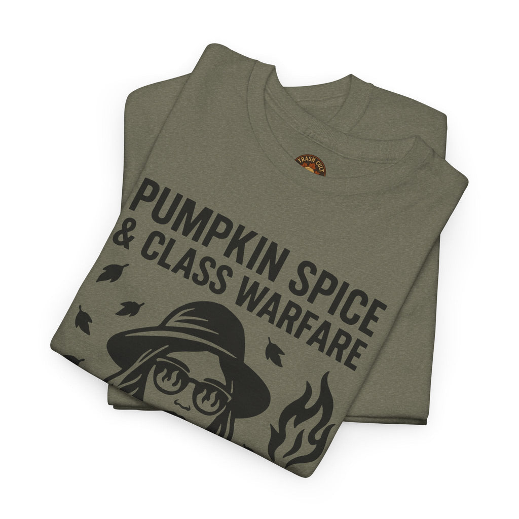 Pumpkin Spice & Class Warfare Shirt – Fall Riot Girl Graphic Tee – Fall of Humanity Collection – Trash Cult Supply Co.