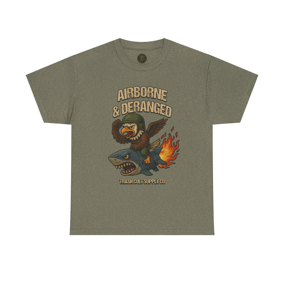 Airborne & Deranged T-Shirt – Trash Cult Supply Co. | Gildan 5000 Heavy Cotton Tee