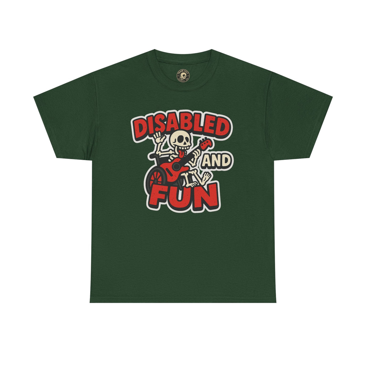 Disabled and Fun Unisex Heavy Cotton Tee, Casual Shirt, Gift for Friends, Music Lovers Gift, Fun T-Shirt, Halloween Wear, Everyday Comfort