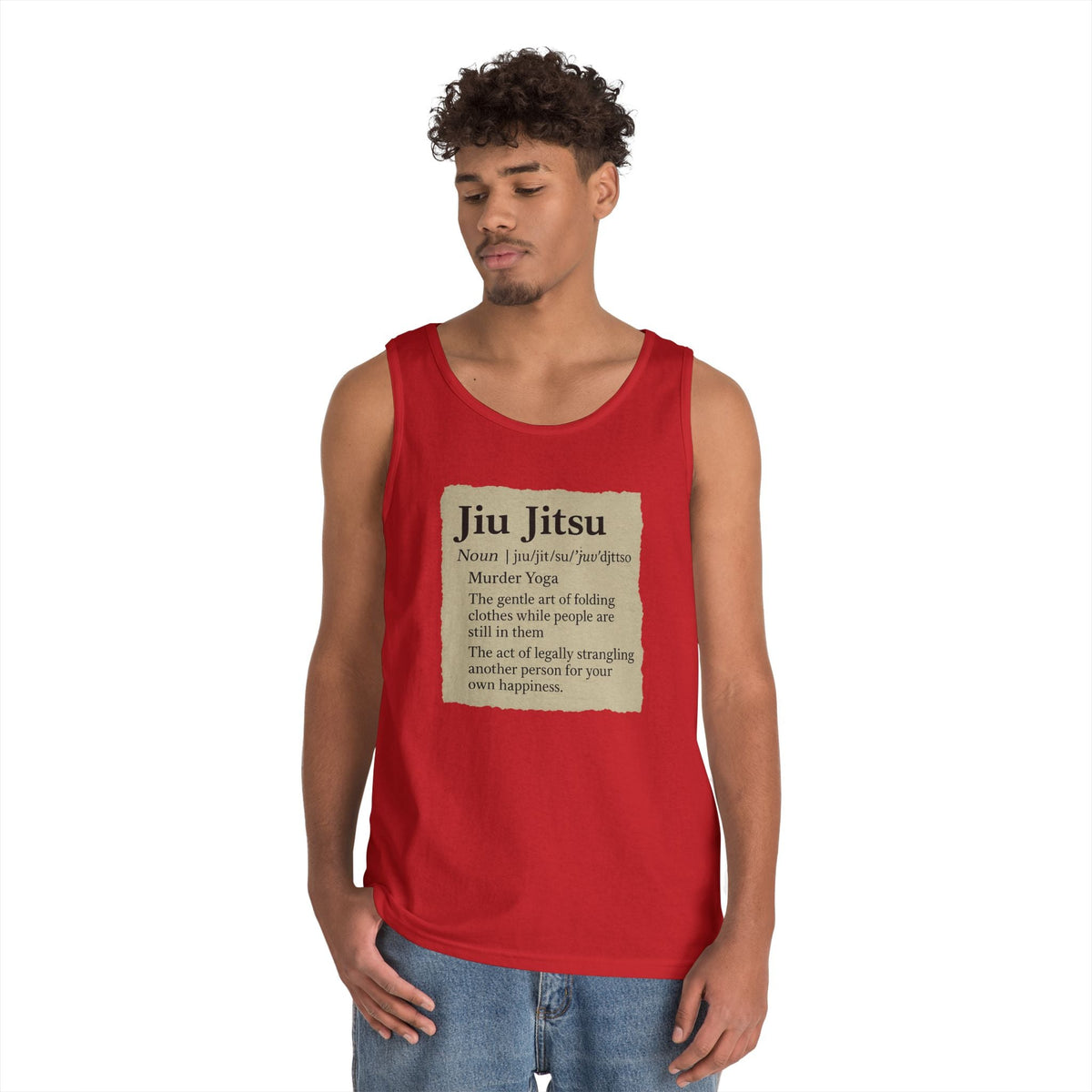 Jiu Jitsu Definition Tank Top | Unisex Heavy Cotton Tank | Martial Arts Apparel, Workout Gear, Fitness Gift, Summer Wear