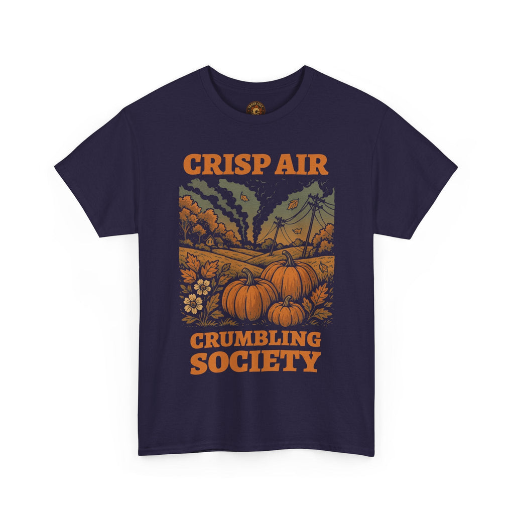 Crisp Air Crumbling Society Shirt – Dystopian Fall Pumpkin Tee – Fall of Humanity Collection – Trash Cult Supply Co.