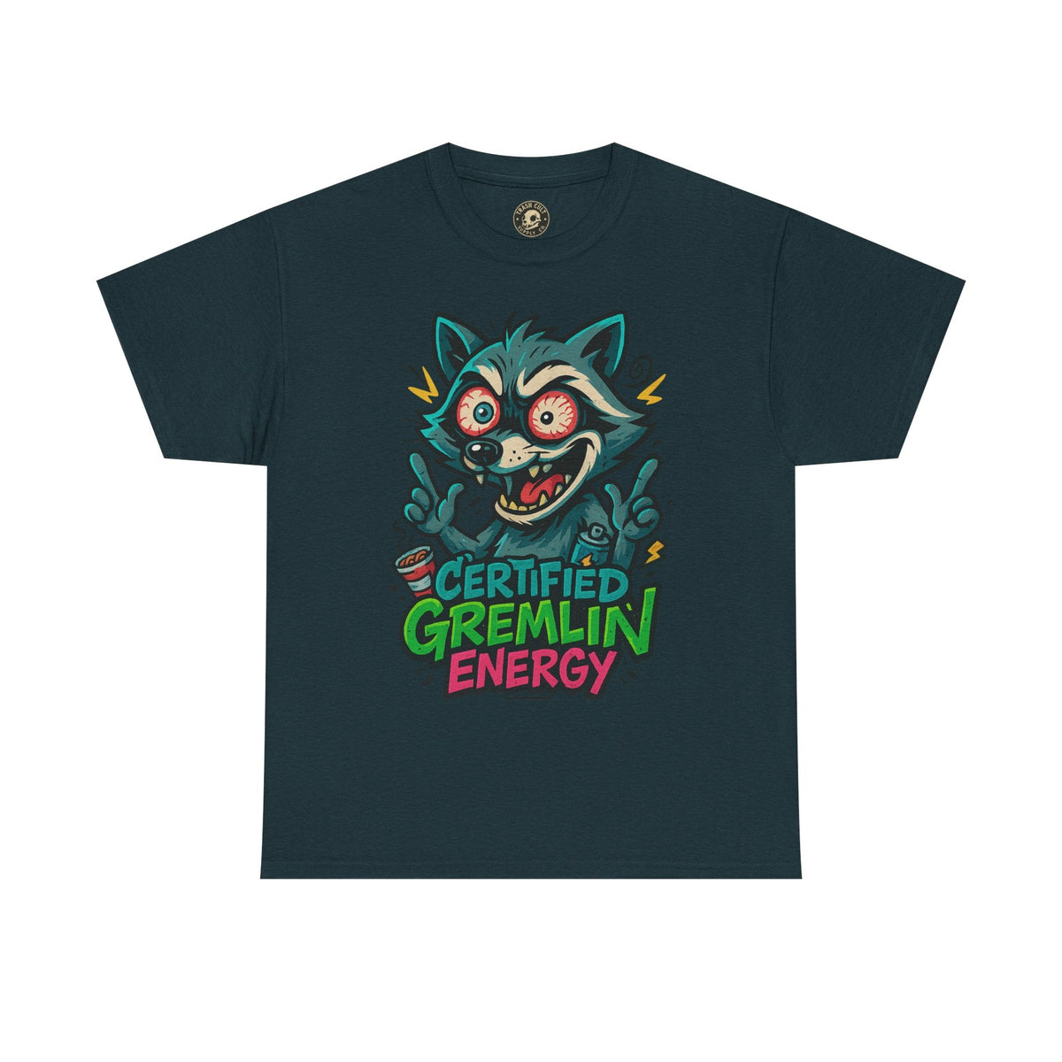 Certified Gremlin Energy Tee – ADHD Raccoon Shirt, Funny Unisex T-Shirt, Graffiti Style Gift for Goblins & Night Owls