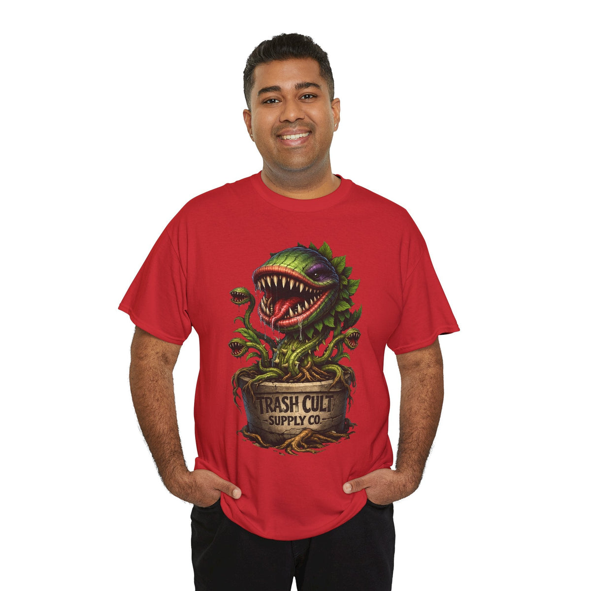 Carnivorous Plant Graphic Tee — "Trash Cult Supply Co." Potted Monster Shirt