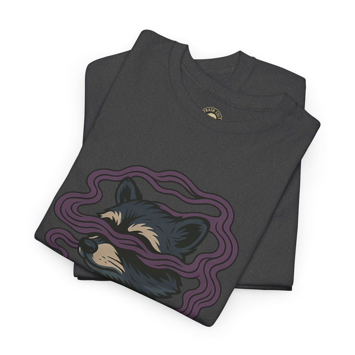 Suited Raccoon Smoke Design – Trash Cult Supply Co | Bold Graffiti Tattoo Tee