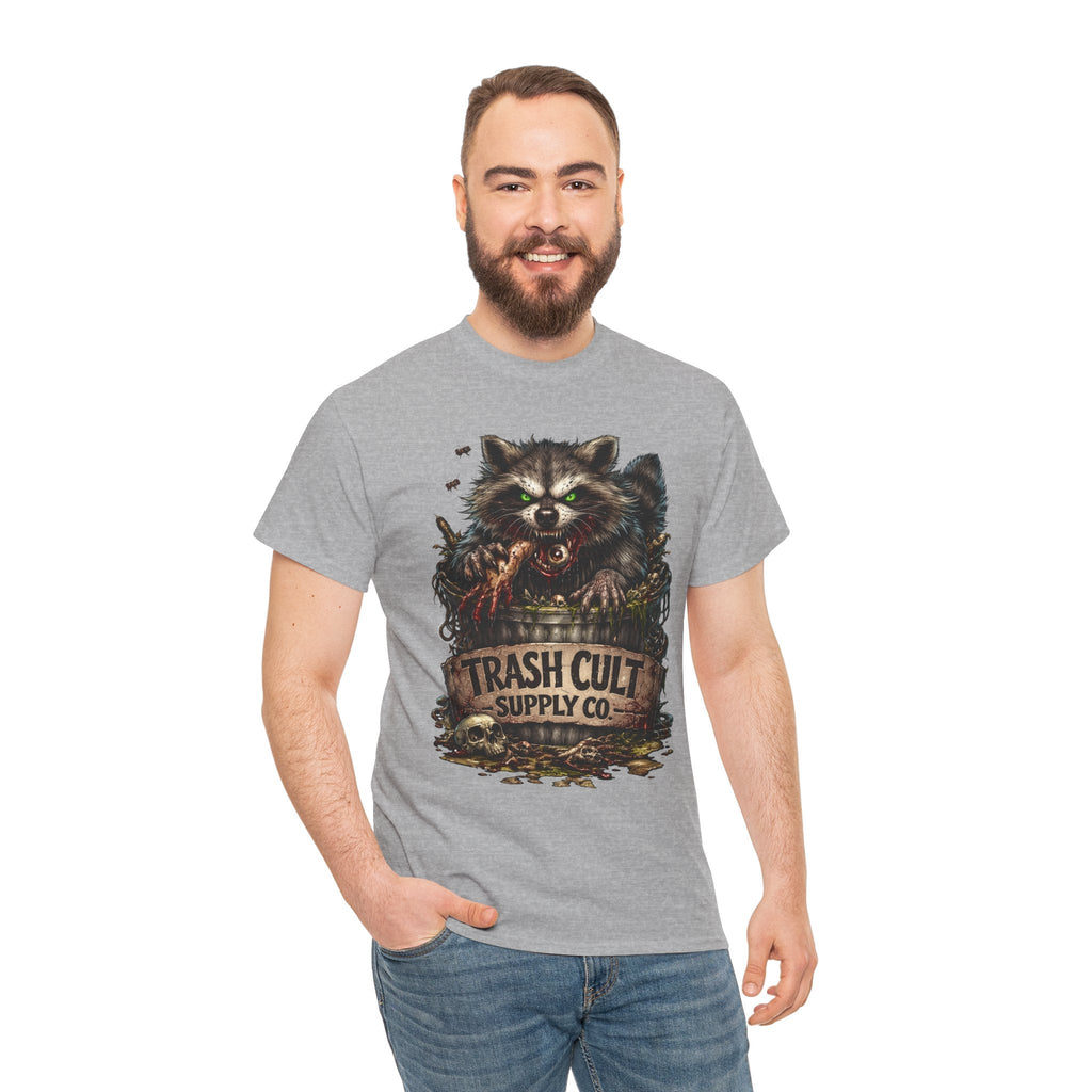 Raccoon 'Trash Cult Supply Co.' Graphic Tee — Vintage Grunge Animal Streetwear