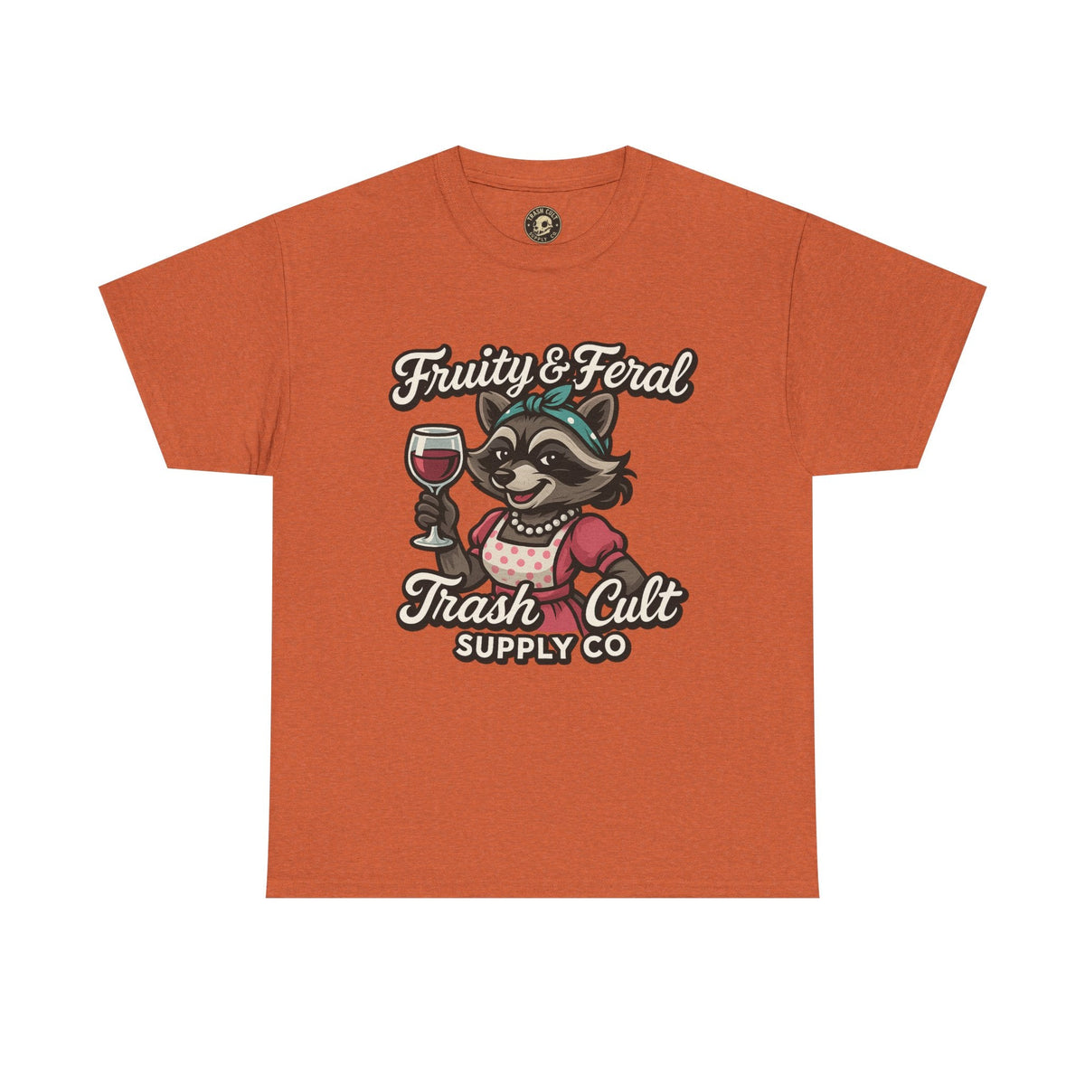 Fruity & Feral Raccoon Housewife Tee – Trash Cult Supply Co. on Gildan 5000