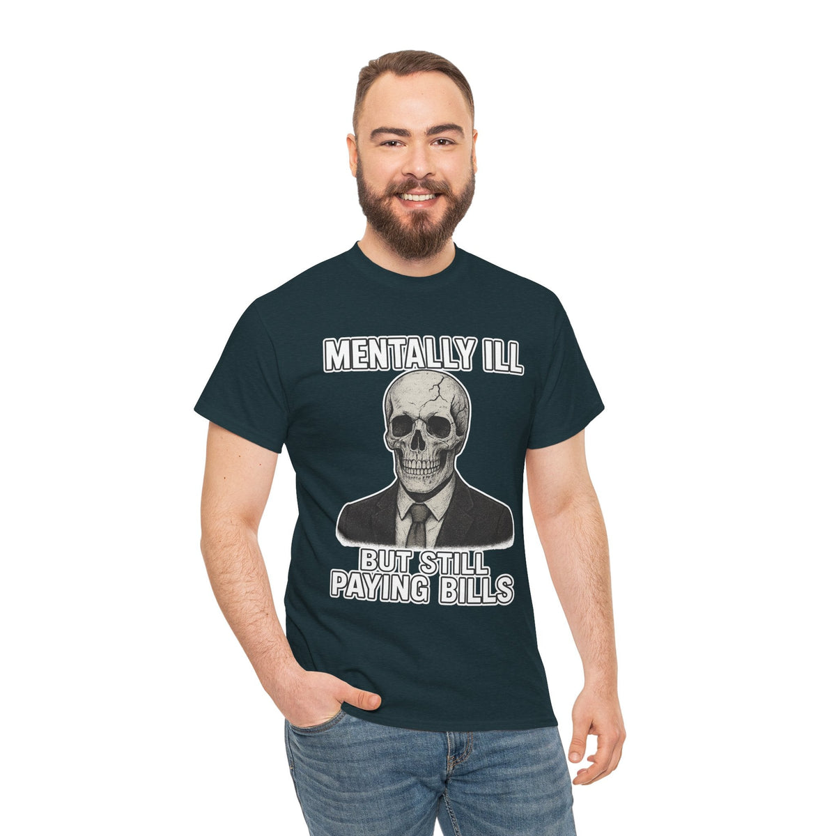 Mental Health Awareness Tee, Unisex Skull Shirt, Funny Graphic Tee, Quirky Casual Wear, Gifts for Friends, Halloween Apparel